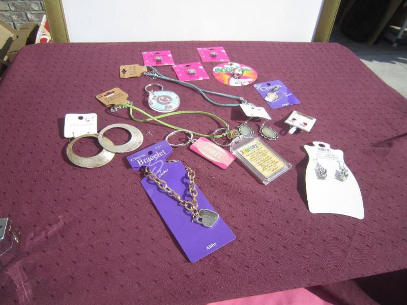 Box of misc - NEW necklaces keycha...