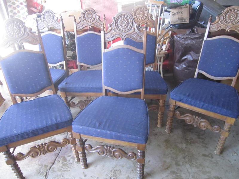 Set of 6 Oak High Back Dining Room ...