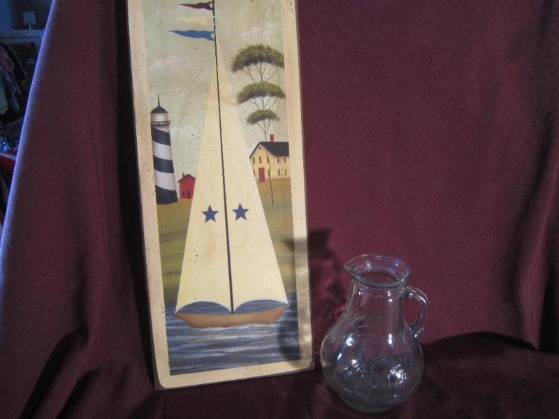 Sailboat Wall Plaque Glass Pitcher ...