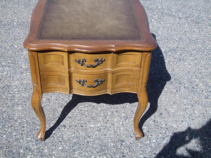 French provincial end table 2 drawe...