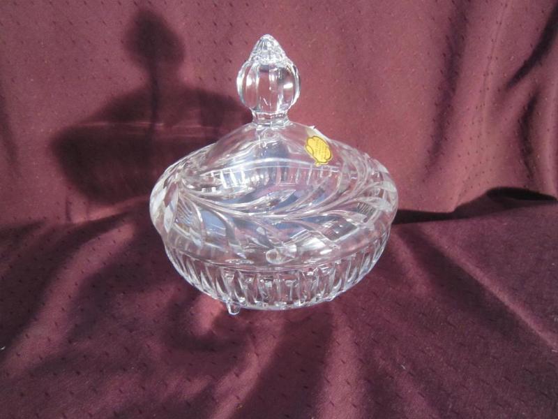 NEW Lead Crystal Covered Candy Dis...