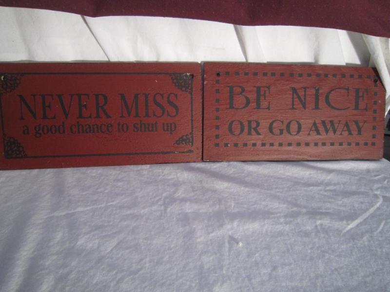 NEW 2 wood wall plaques...
