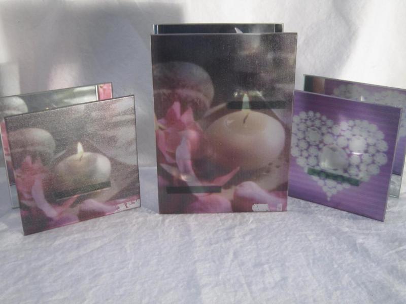 NEW 3 Glass candle holders- Batter...