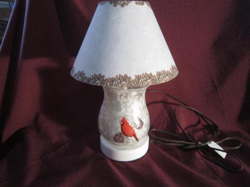NEW Hand Painted Cardinal Lamp 13 ...