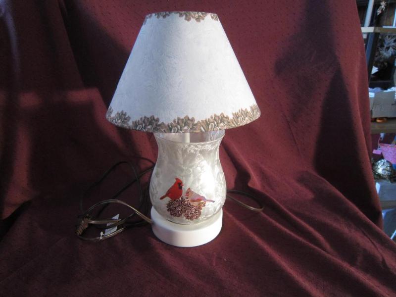 NEW Hand Painted Cardinal Lamp 13 ...