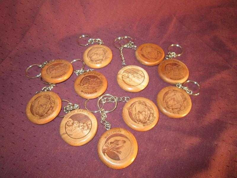 NEW 11 Nature Wood Carved Key chai...
