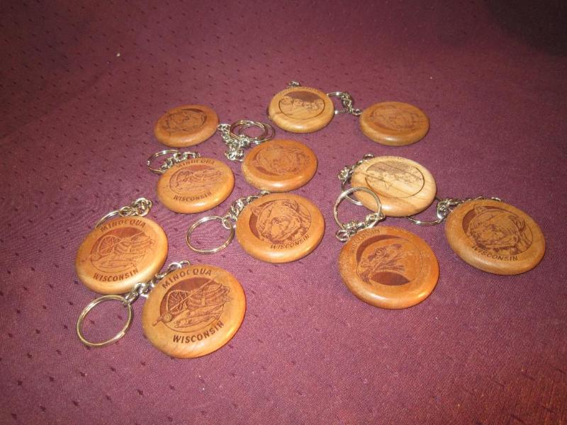 NEW 11 Wood carved Key chains - wi...