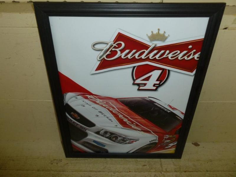 lot 141 image: Budweiser Racing #4 framed picture ...