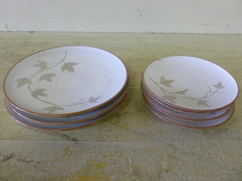 lot 182 image: Set of seven heavy stoneware plates...