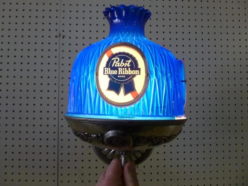 lot 8 image: Vintage Pabst Blue Ribbon wall moun...