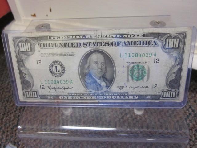 1950 $100.00 Bill, in plastic, and ...