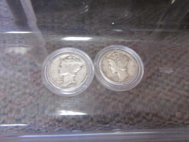 Pair of Mercury Silver Dimes, 1945 ...
