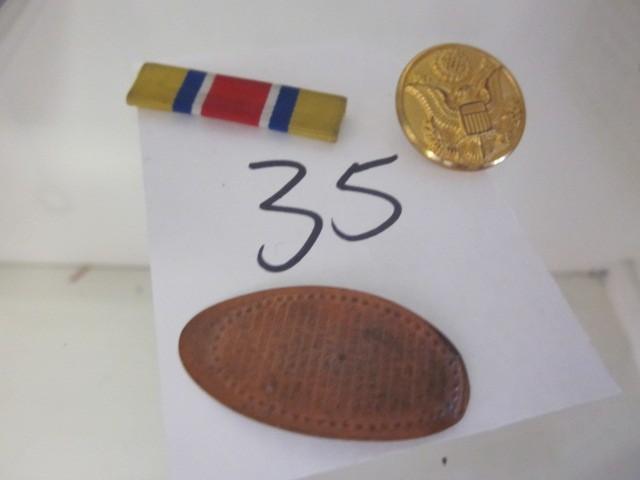 WWII button, pin, and miscellaneous...