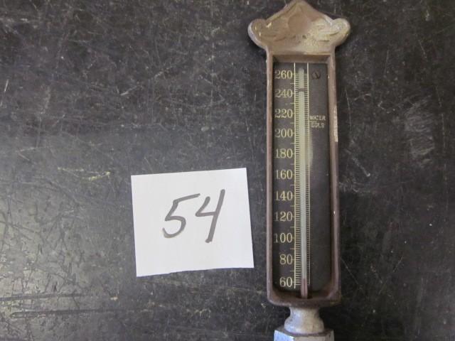 Antique cast iron pressure thermome...