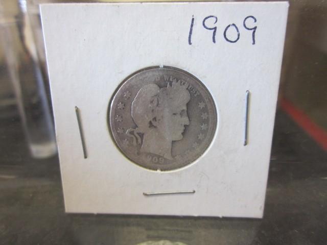 1909 silver Barber Quarter....