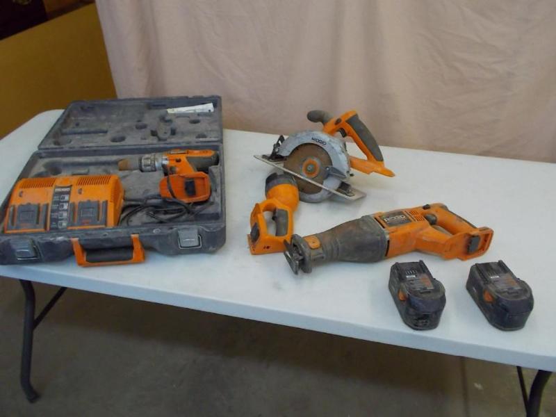 5 cordless RIdgid power tools&nbsp...