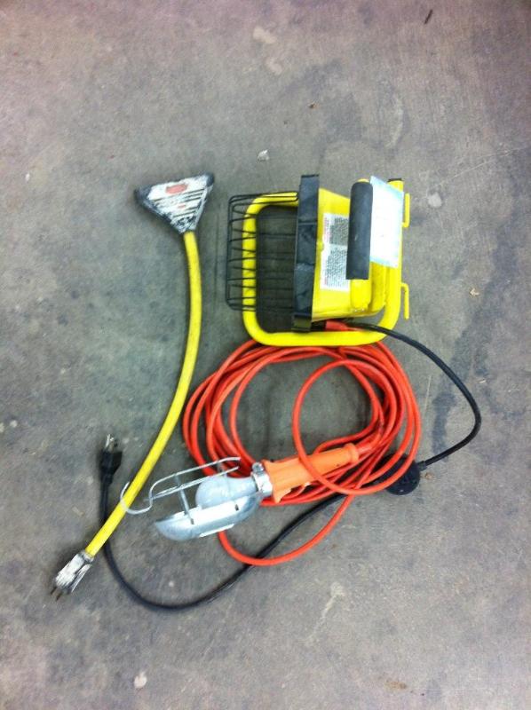 Work lights and extension cord end....