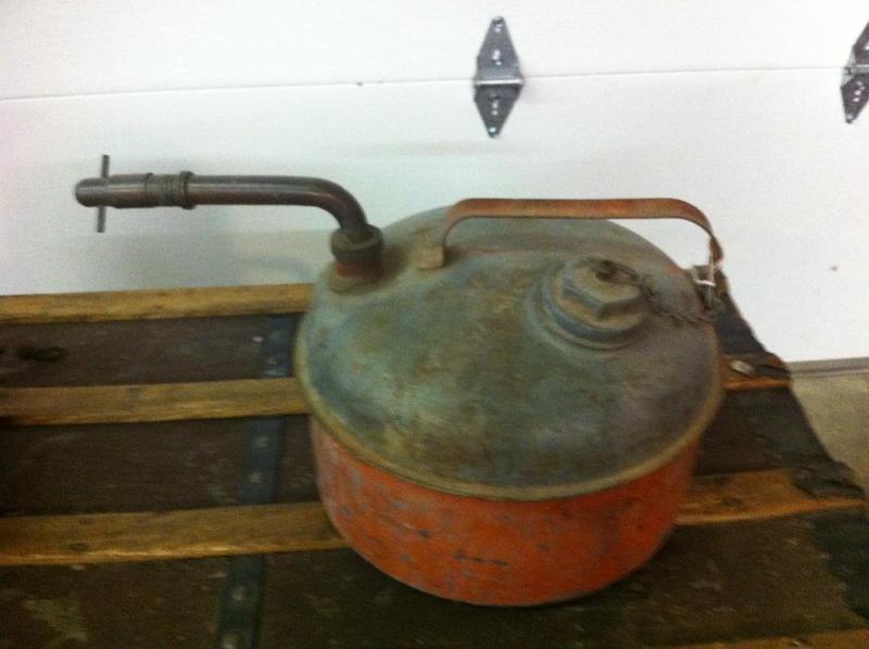 Antique steel gas can. Doesnt spec...
