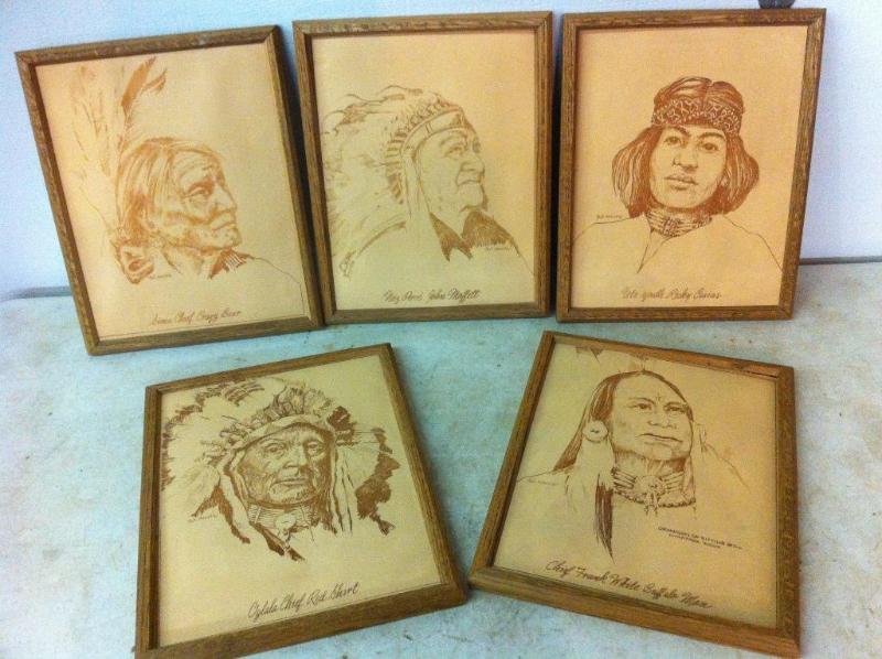 5 prints of Native American Chief s...