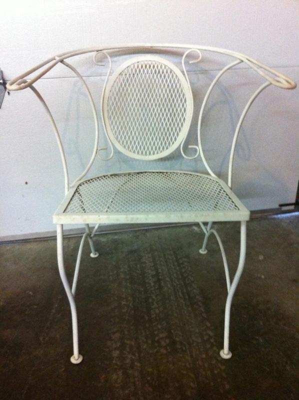 4 steel mesh and steel rod patio ch...