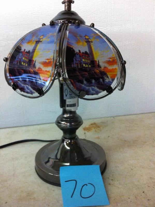 Touch lamp with lighthouse theme. W...