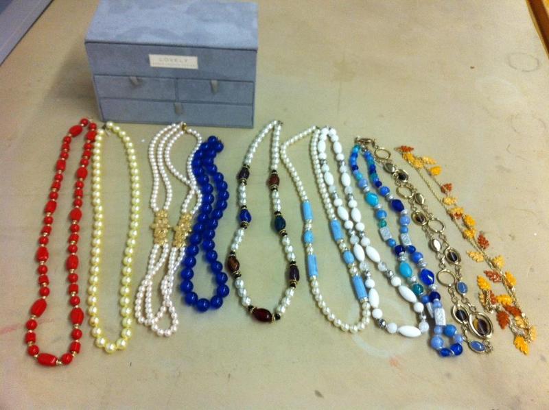 Vintage beaded necklaces with new s...