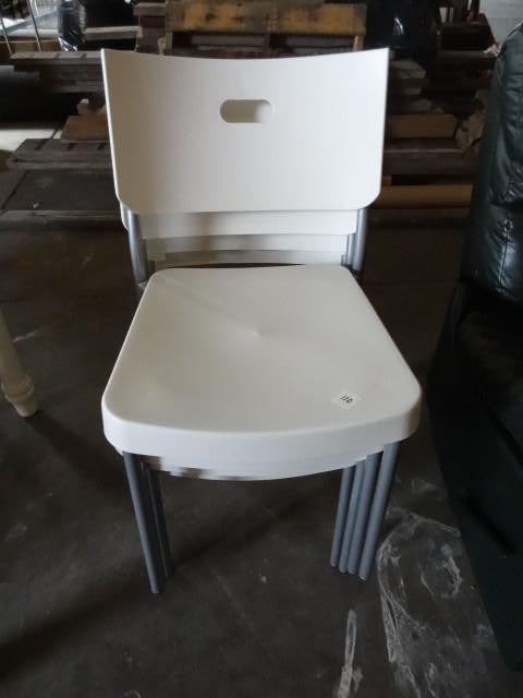 lot 110 image: 4 matching metal framed stack chair...