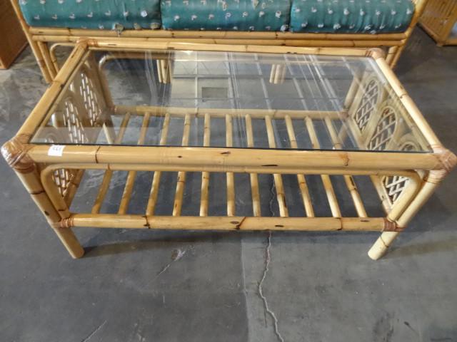lot 133 image: Bamboo coffee table. 39 x 21 x 18. ...