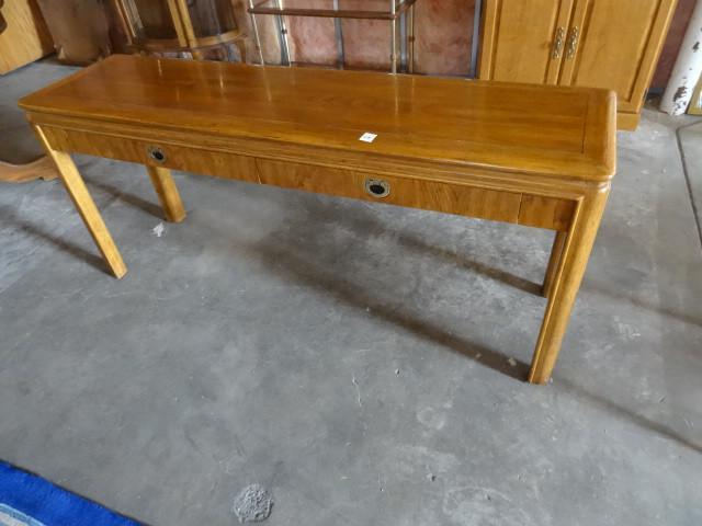 lot 49 image: Vintage Drexel sofa table. 2 drawer...