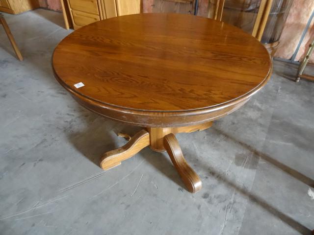 lot 50 image: Vintage wood kitchen table with 1 l...