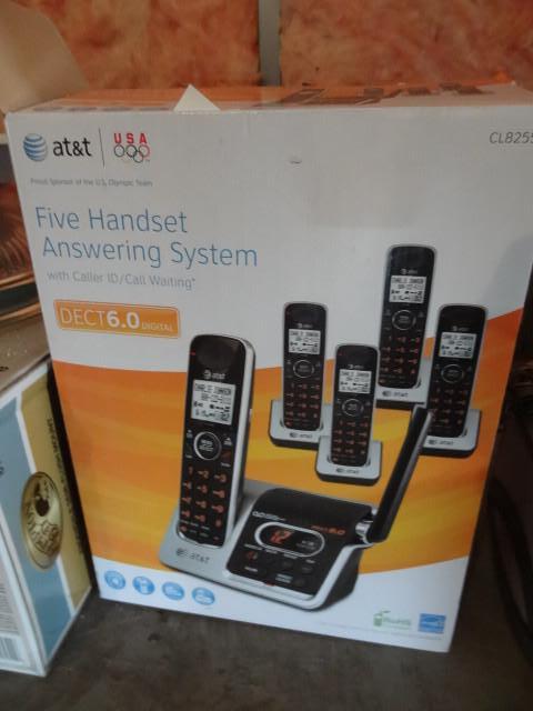 lot 7 image: AT and T five handset aswering syst...