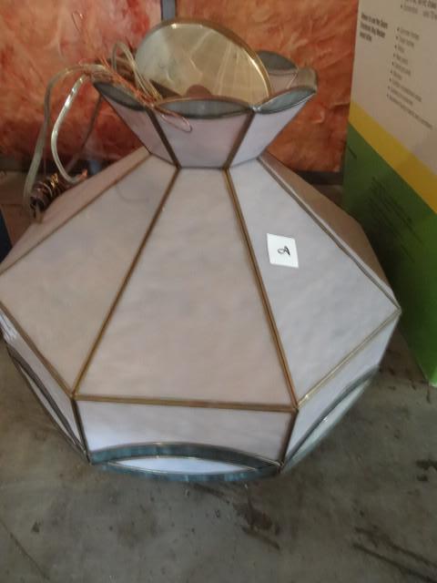 lot 8 image: Stained glass ceiling light...