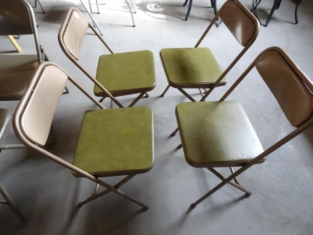 lot 98 image: 4 matching metal folding chairs...