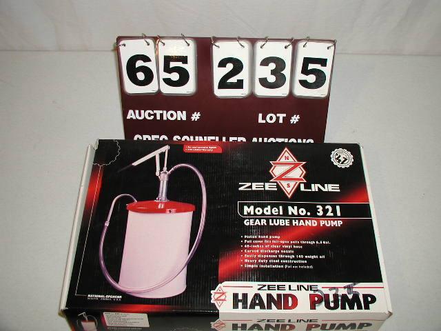 Zee Line gear lube hand pump, pisto...