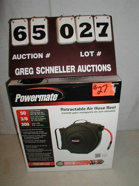 Powermate retractable air hose reel...