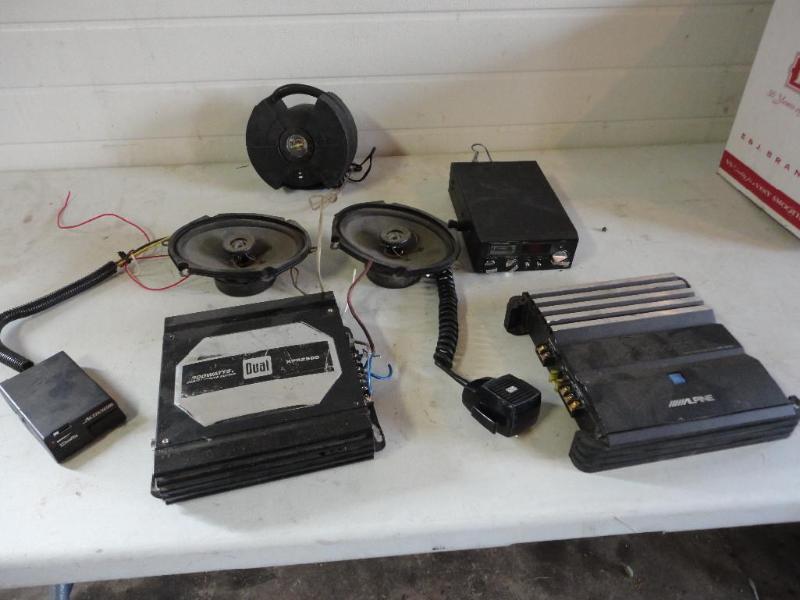 lot 37 image: Misc. car stereo parts and control ...