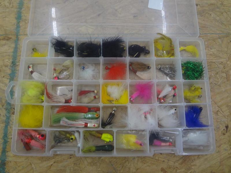 Plastic Tackle Box Full Of Various ...