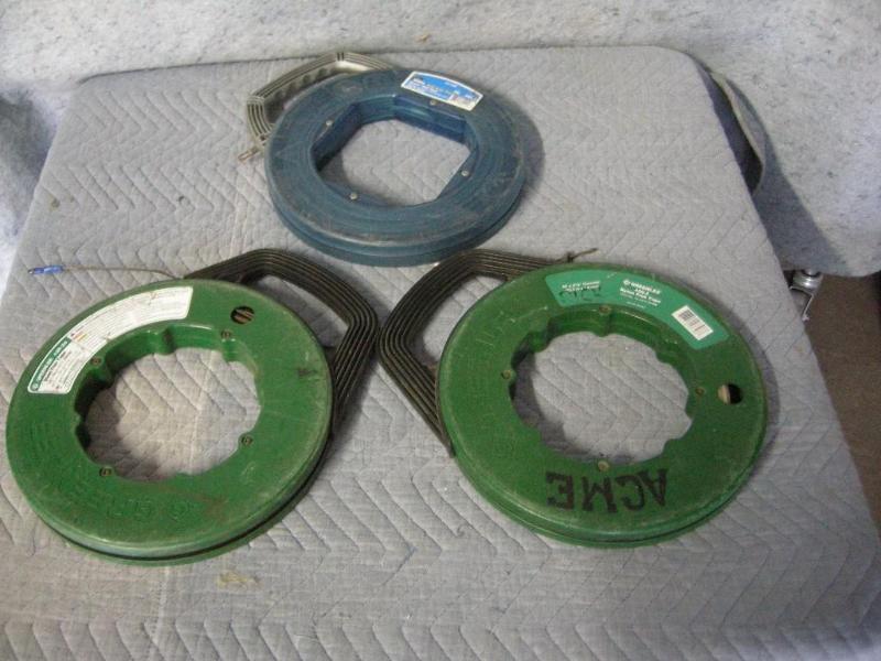lot 140 image: 3 fish tapes - GreenLee 50 nylon, ...