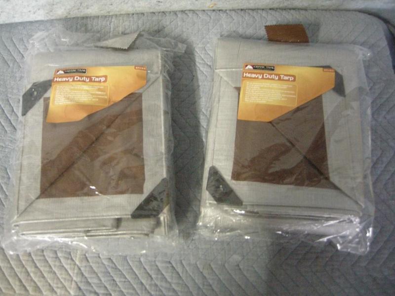 lot 141 image: 2 heavy duty tarps 8 x 10...
