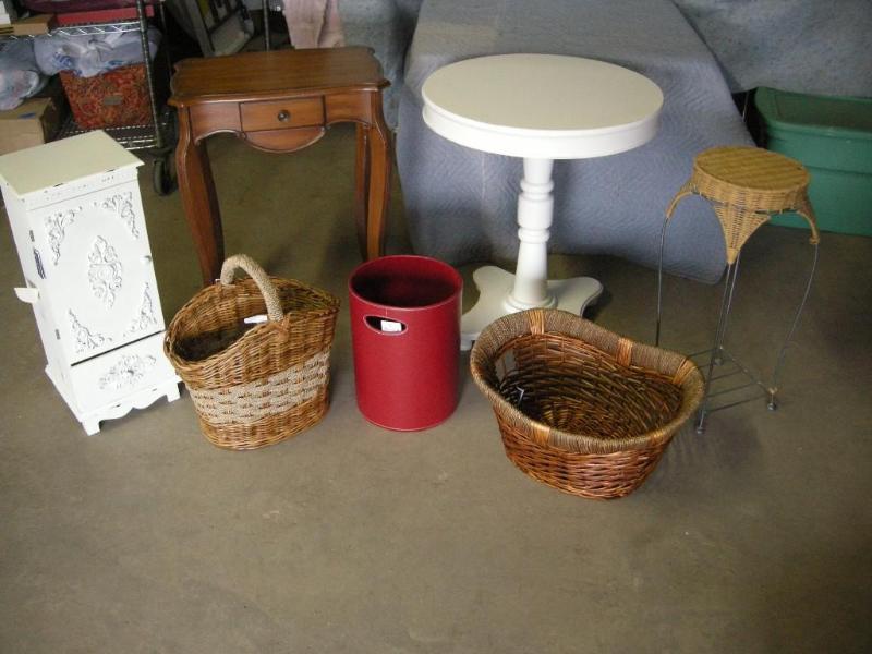 lot 151 image: Group of small tables, stands, bask...