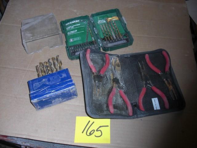 Drill bits, set of pliersnippers...
