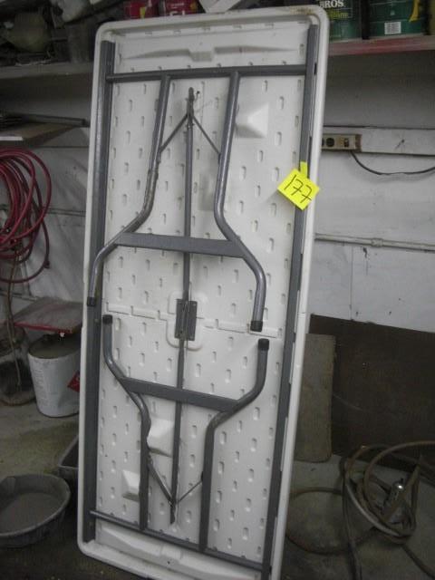 6 ft white fibreglass folding table...