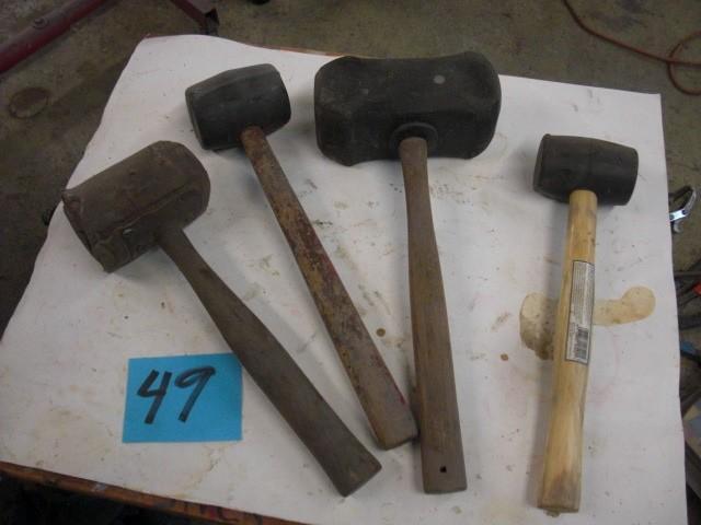 4 mallets.. 1 is wound up Leather.....