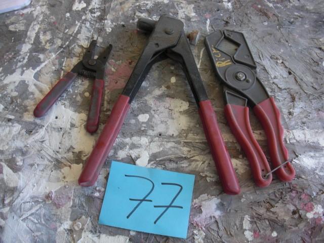 Riveter, wire cutters, strippers...