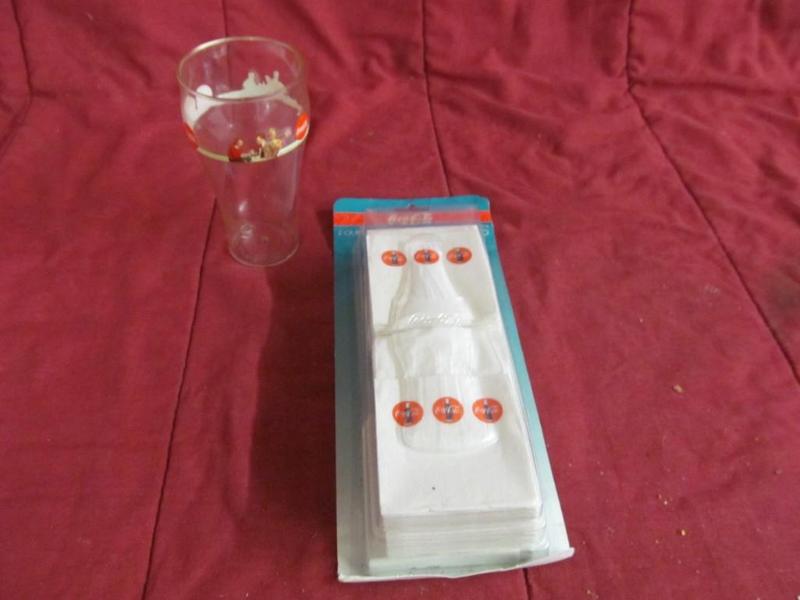 lot 163 image: Coca Cola Glass and Napkins...