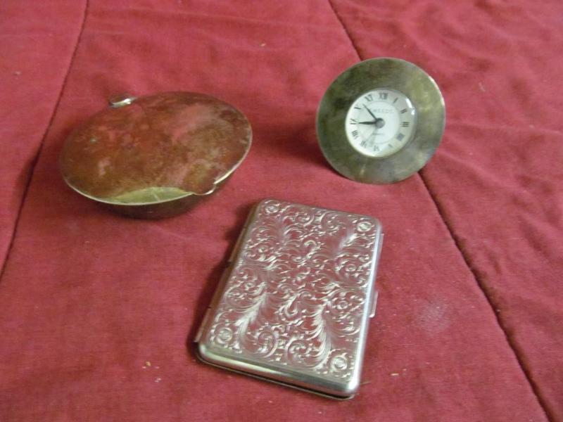 lot 186 image: Sterling Silver Tea Light and Clock...