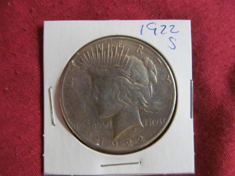 lot 42 image: 1922-S Peace Silver Dollar...