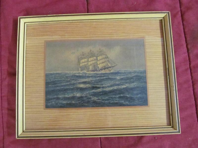 lot 73 image: Vintage Sailing Ship Picture 14&quo...