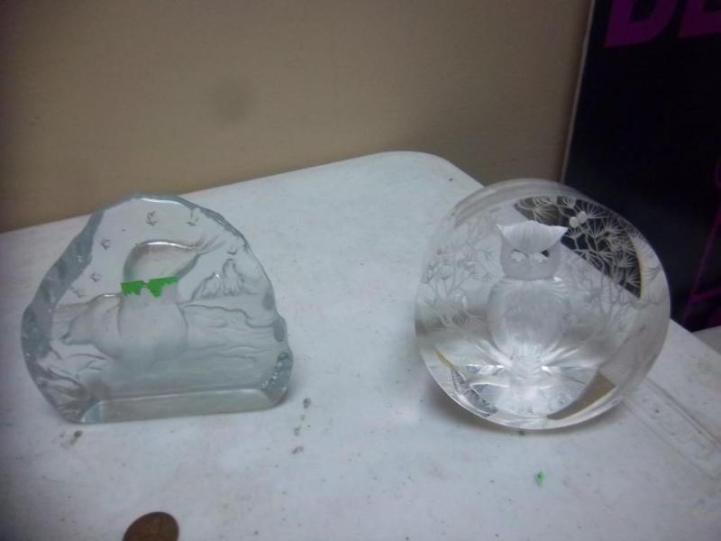 lot 99 image: Etched Paperweights...