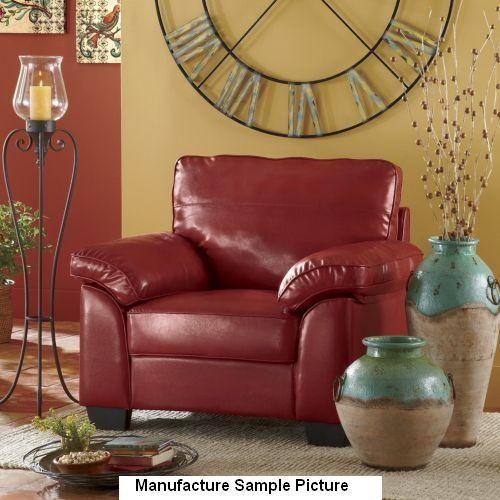 lot 120 image: Red Leather Exclusive Chair - ...